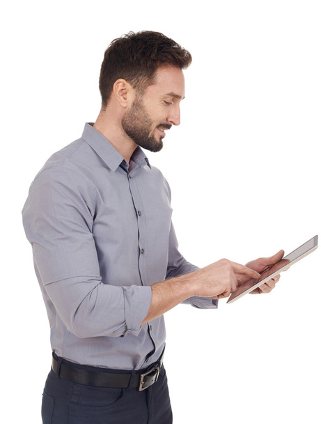 Empresario mirando una tableta digital
 - Foto, Imagen