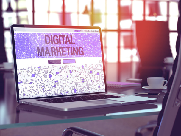 Laptop Screen with Digital Marketing Concept. - Photo, Image