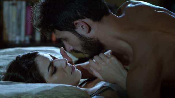 passionate couple caressing each other - Felvétel, videó