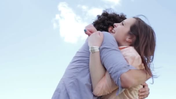 run and hug between two friends or lover - Footage, Video