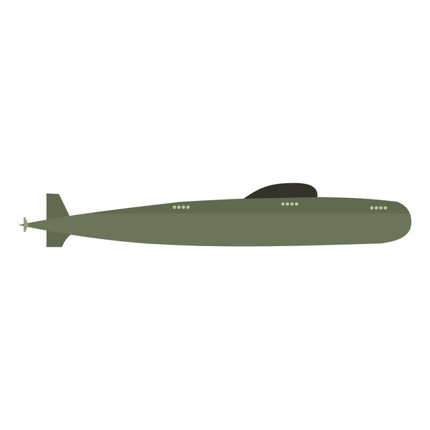 Submarine flat icon - Vector, Image