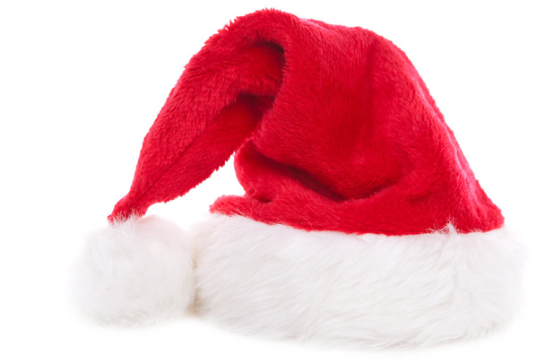 Weihnachtsmann Hut isoliert in weißem Hintergrund - Foto, Bild