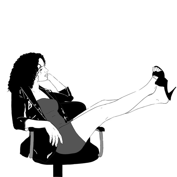 Secrétaire sexy sur chaise
 - Vecteur, image