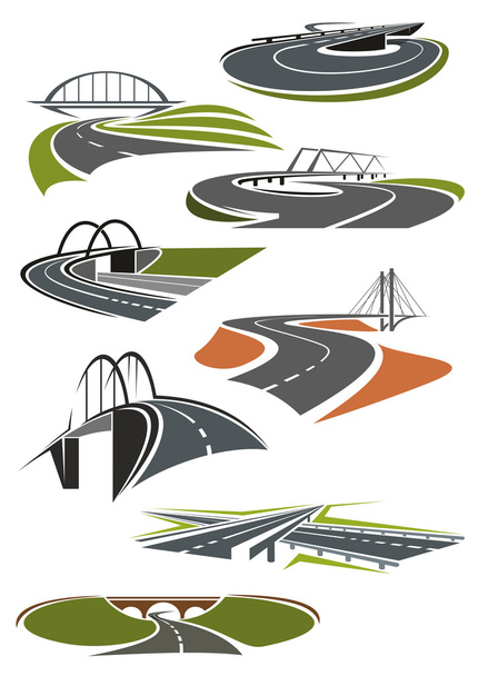 Icone di strade con ponti
 - Vettoriali, immagini