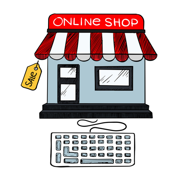 Online internet shop sale icon - Vektör, Görsel
