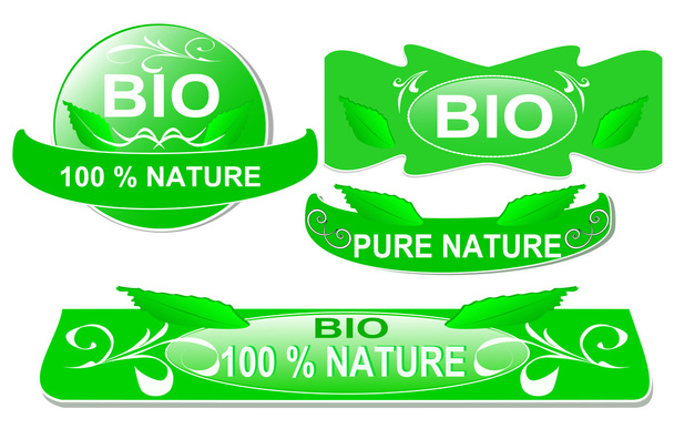 set van bio sticker - Vector, afbeelding