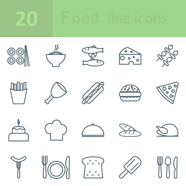 impostare linea di icone alimentari
 - Vettoriali, immagini