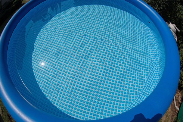 Blue round rubber pool - Photo, Image