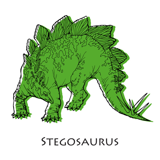 illustration of stegosaurus; - Foto, imagen