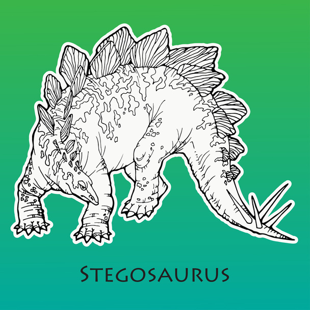 illustration of stegosaurus; - Φωτογραφία, εικόνα