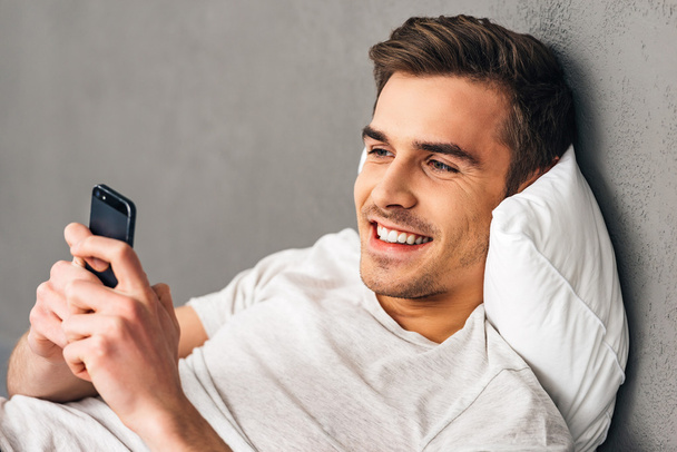 handsome man with mobile phone - Photo, Image
