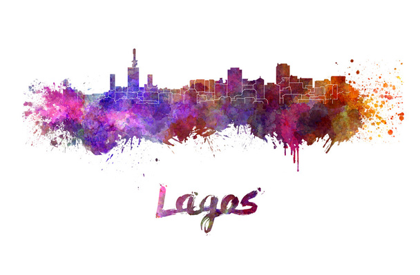 Lagos skyline en aquarelle
 - Photo, image