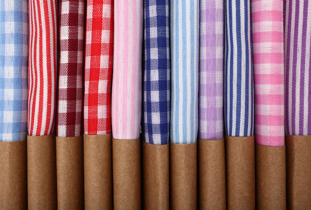 Textile plaid materials cotton cloth samples - Photo, Image