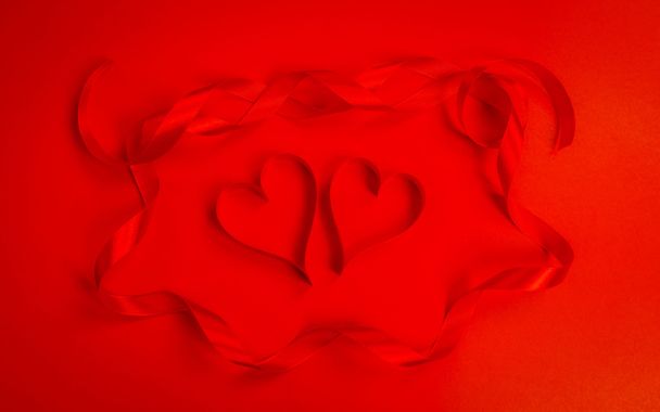 Red heart shape ribbons - Fotografie, Obrázek