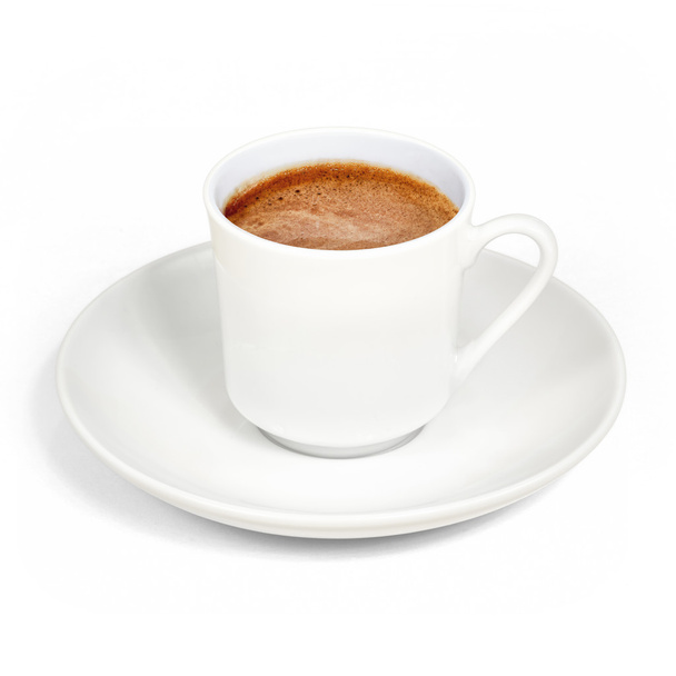 Turkish coffee, foamy on white background. - Фото, изображение