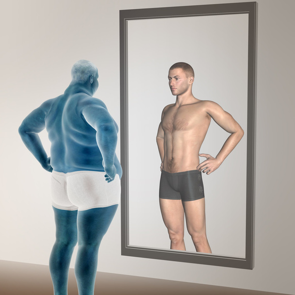 Slim fit dieet met gespierde jonge man - Foto, afbeelding