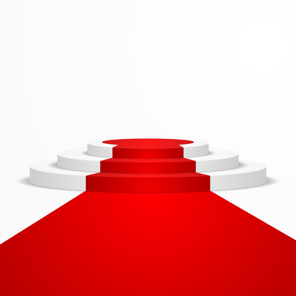 Podium with red carpet - Vector, Imagen