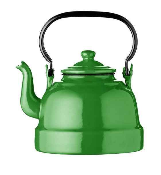 green kettle isolated - Photo, Image