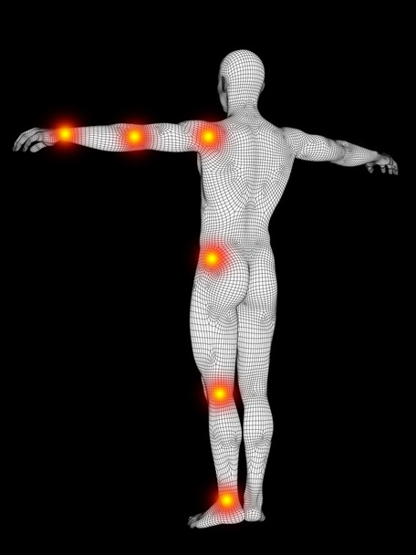 emberi testről rácsvonal - Fotó, kép