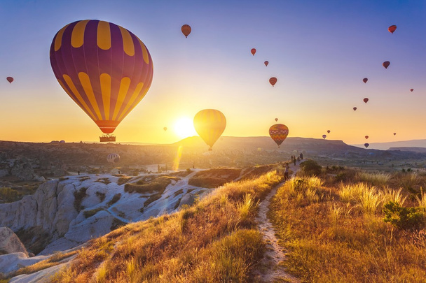 Hot air balloons over Cappadocia - Foto, Imagem