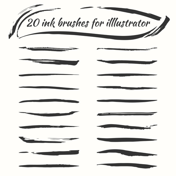 Vector ink brushes set. Grunge brush strokes collection for illustrator. - Vektor, kép