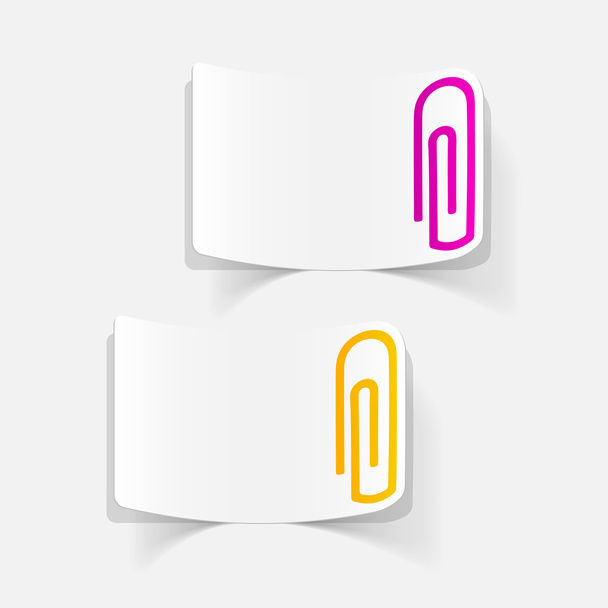 paperclip realistische stickers - Vector, afbeelding