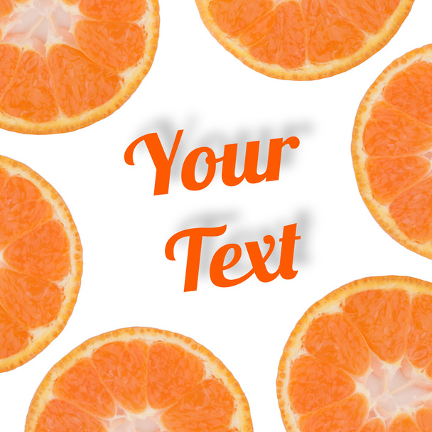 Fatia de laranja isolada no fundo branco
 - Foto, Imagem