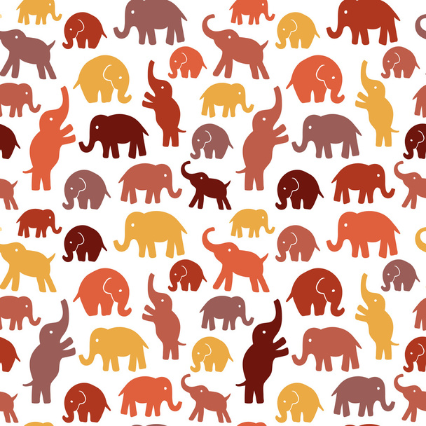 Seamless vector pattern with elephants. - ベクター画像