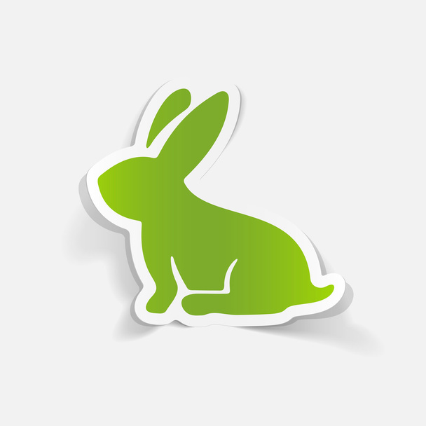 イースター ウサギの現実的なステッカー - ベクター画像
