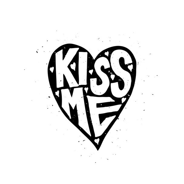 Kiss me Valentine day card - Vector, Image