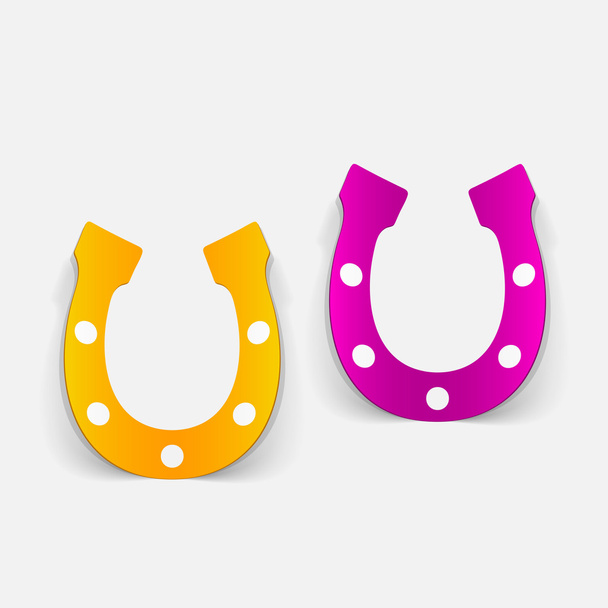 horseshoe realistic stickers - Vector, Image