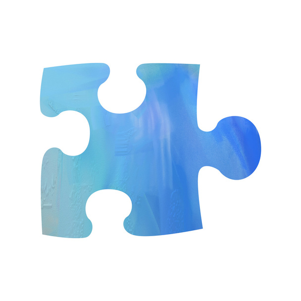 blaues Puzzleteil - Foto, Bild