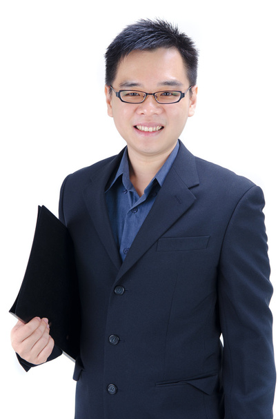 Asian business man with a folder - Фото, зображення