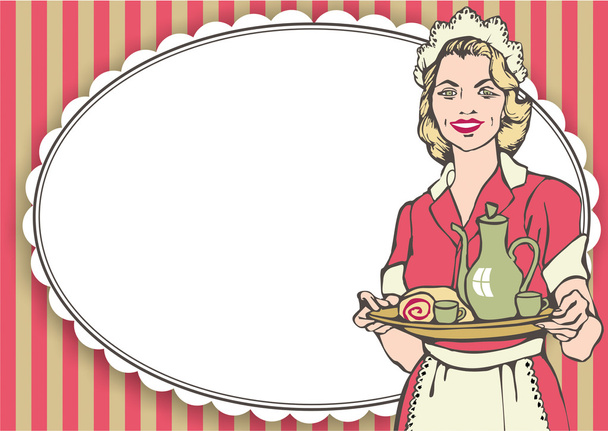 design of 50 's diner waitress
 - Фото, изображение