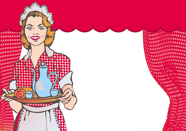 design of 50 's diner waitress
 - Фото, изображение