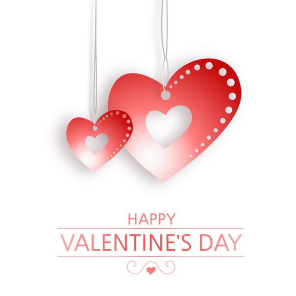 Valentine's background with red hearts - Vector, imagen