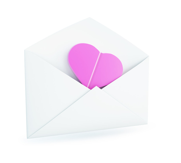 paper open letter to the inside heart tablet - Foto, imagen