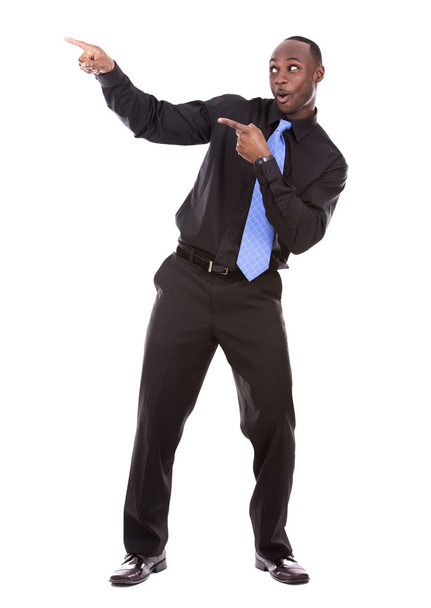 handsome black man pointing - Φωτογραφία, εικόνα