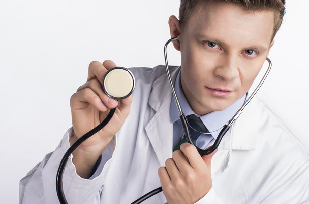 Male Doctor with stethoscope - Фото, изображение