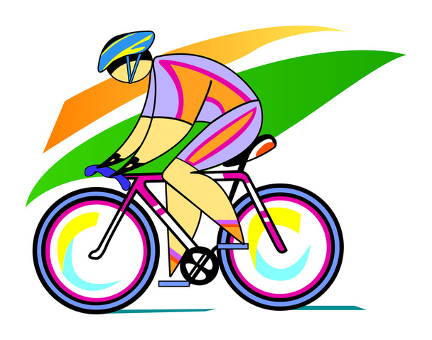 Αρσενικό Ολυμπιακό ποδηλάτης - Διάνυσμα, εικόνα