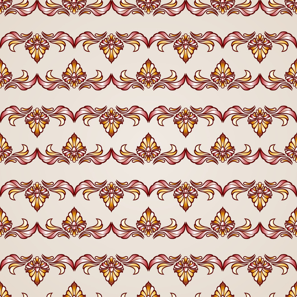 Stripy floral seamless pattern - Vetor, Imagem