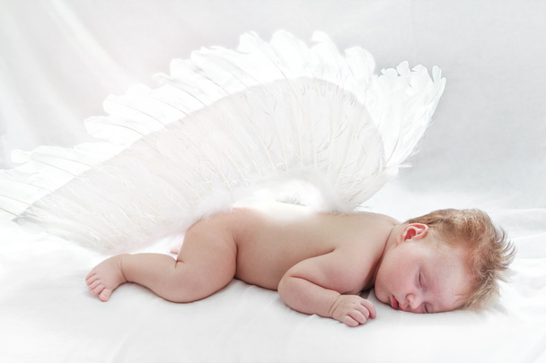 Baby Angel in Summer Day at Home - Photo, Image