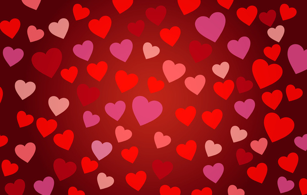 Vector illustration. St. Valentine's Day. Hearts on a red background. - Vettoriali, immagini