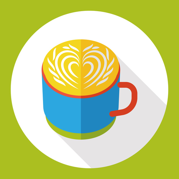 иконка горячего кофе
 - Вектор,изображение