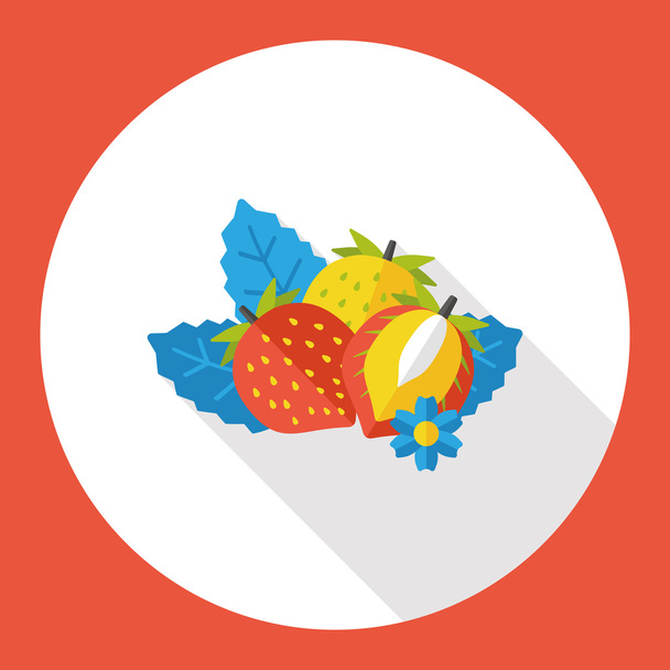 strawberry fruits flat icon icon element - Vector, afbeelding