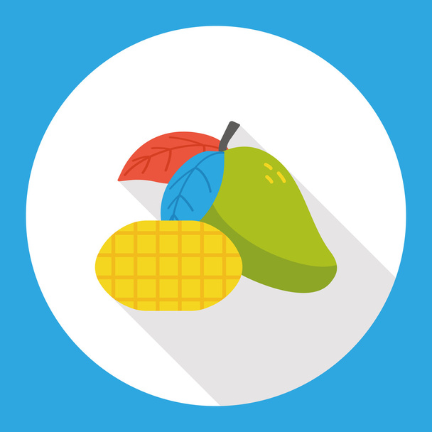 Mango meyve düz simgesi simgesi öğesi - Vektör, Görsel
