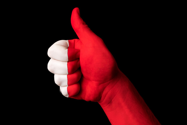 Bahrain national flag thumb up gesture for excellence and achiev - Photo, Image