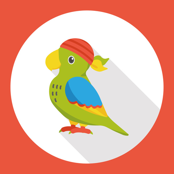 Pirát papoušek ploché ikony ikony prvek - Vektor, obrázek