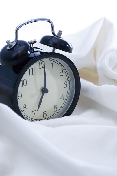 Alarm Clock In Bed - Foto, imagen
