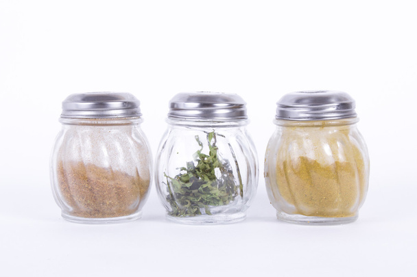 glass jars of different spices - Φωτογραφία, εικόνα